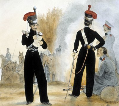 1840 के आसपास छोटे रूस के कोसैक सैनिक। द्वारा अज्ञात कलाकार