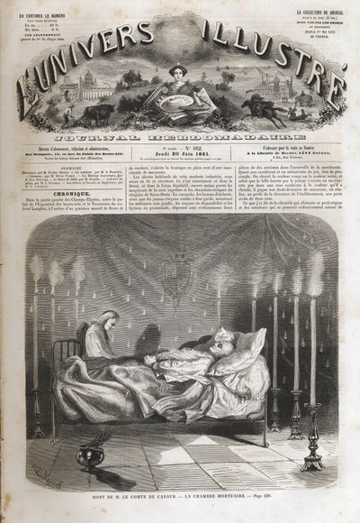 कैमिलो कैवोर की मृत्यु (काउंट कैवोर) (1810-1861) - 6 जून द्वारा अज्ञात कलाकार