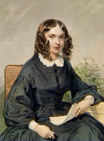 एलिजाबेथ बैरेट ब्राउनिंग (1806-1861) - अंग्रेजी कवि - उत्कीर्णन - एलिजाबेथ बैरेट ब्राउनिंग अंग्रेजी कवयित्री और नारीवादी (1806-1861) द्वारा अज्ञात कलाकार