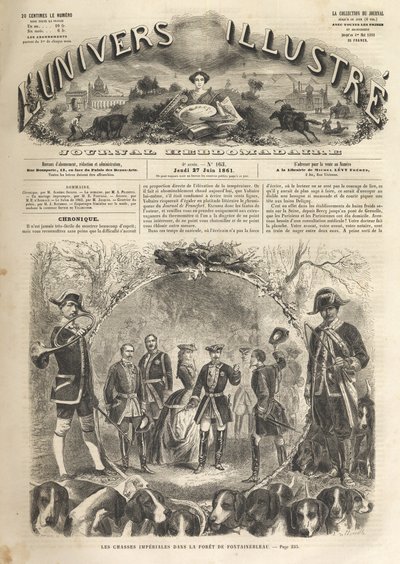फॉनटेनब्लियू में सम्राट नेपोलियन III शिकार - 1861 - नेपोलियन III (1808-1873) और इम्पेराट्रिस यूजनी (1826-1920) की उपस्थिति में फॉनटेनब्लियू में इंपीरियल शिकार। 1861 का शानदार ब्रह्मांड - द्वारा अज्ञात कलाकार