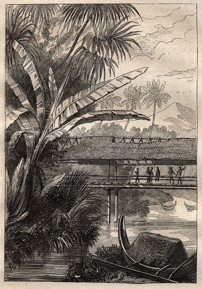 1791 में जीन फ्रेंकोइस गैलाउप डी ला पेरोस (1741-1788) की तलाश में एंटोनी ब्रूनी (ब्रूनी) डी'एंट्रेकास्टो (1737-1793) का अभियान: बोरॉन द्वीप (?) का दृश्य - "द ग्रेट मेरिनर्स ऑफ द ग्रेट मेरिनर्स" से लिया गया चित्रण 18 वीं सदी"" द्वारा अज्ञात कलाकार