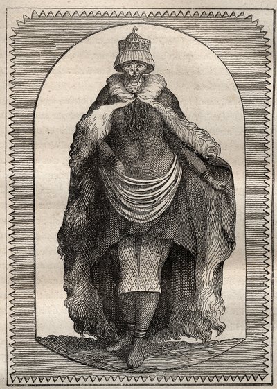 एंडर्स स्पारमैन (1748-1820) द्वारा दक्षिण अफ्रीका (1775) की भूमि के आंतरिक भाग के लिए अभियान: एक हॉटटोट (महिला खोइखोई) - "18 वीं शताब्दी के महान नाविक" से लिया गया चित्रण। द्वारा अज्ञात कलाकार
