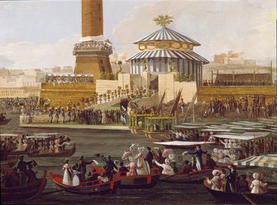 दो सिसिली के फ्रेंकोइस I (1777-1830) और उनकी पत्नी स्पेन की मैरी इसाबेला (1789-1848) ने 19 वीं शताब्दी की नेपल्स बेनामी पेंटिंग के शस्त्रागार में एक समारोह में - नेपल्स, म्यूजियो नाज़ियोनेल डि सैन मार्टिनो द्वारा अज्ञात कलाकार