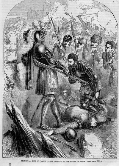फ्रेंकोइस प्रथम ने पाविया की लड़ाई में कैदी लिया (1525) द्वारा अज्ञात कलाकार