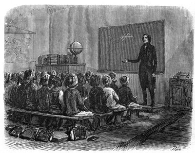 1840 में अल्जीरिया में फ्रेंच स्कूल। द्वारा अज्ञात कलाकार