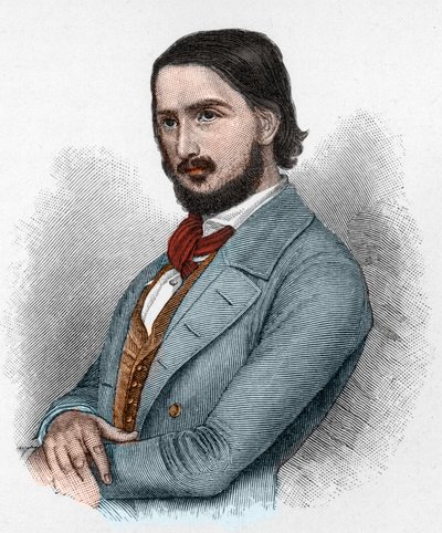 जॉर्ज फ्रेडरिक रूडोल्फ थियोडोर हर्वेघ (1817-1875) जर्मन कवि, क्रांतिकारी और अनुवादक। द्वारा अज्ञात कलाकार