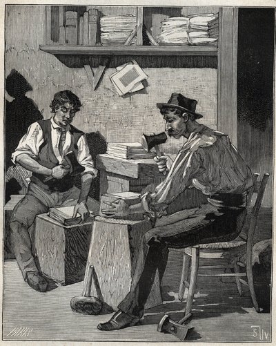 सोने का डिब्बा। एडोल्फ बिटार्ड द्वारा 1885 से "लेस आर्ट्स एट मेटियर्स इलस्ट्रेट्स" में उत्कीर्णन। द्वारा अज्ञात कलाकार