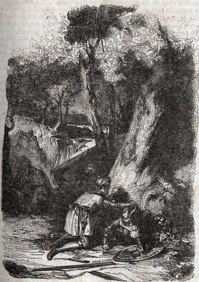 हर्मोनाइड्स को ज़र्बिन द्वारा उलट दिया गया और बचाया गया - 1851 लुडोविको एरियोस्टो द्वारा "" फ्यूरियस रोलैंड "" (ऑरलैंडो फ्यूरियोसो) (16 वीं शताब्दी) से उत्कीर्णन, जिसे एरियोस्टा के रूप में जाना जाता है - काउंट ऑफ ट्रेसन द्वारा इतालवी से द्वारा अज्ञात कलाकार