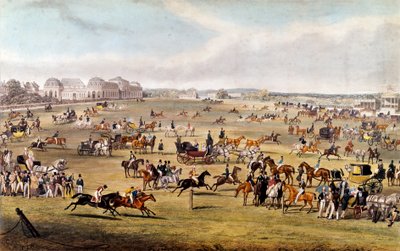 1841 के ड्यूक ऑफ ऑरलियन्स एनग्रेविंग के संरक्षण में चैंटिली में घुड़दौड़। निजी संग्रह द्वारा अज्ञात कलाकार