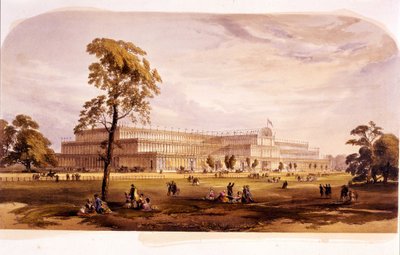 औद्योगिक क्रांति: लंदन (हाइड पार्क) 19वीं सदी में 1851 में विश्व प्रदर्शनी के लिए जोसेफ पैक्सटन द्वारा निर्मित क्रिस्टल पैलेस का दृश्य द्वारा अज्ञात कलाकार