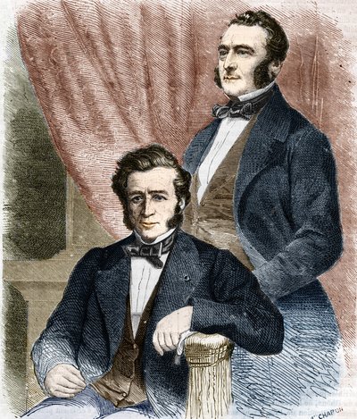 इसहाक (1800 - 1875) और एमिल (1806 - 1880) पेरेयर, सोसाइटी डे क्रेडिट मोबिलियर और कॉम्पैनी जेनरल ट्रांसअटलांटिक के संस्थापक द्वारा अज्ञात कलाकार