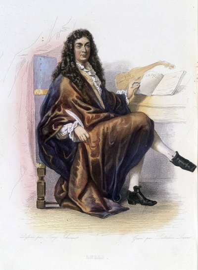 जीन बैप्टिस्ट लुली (1632-1687) - "" ले प्लुटार्क फ़्रैंकैस "", एड। मेनेचेट द्वारा अज्ञात कलाकार