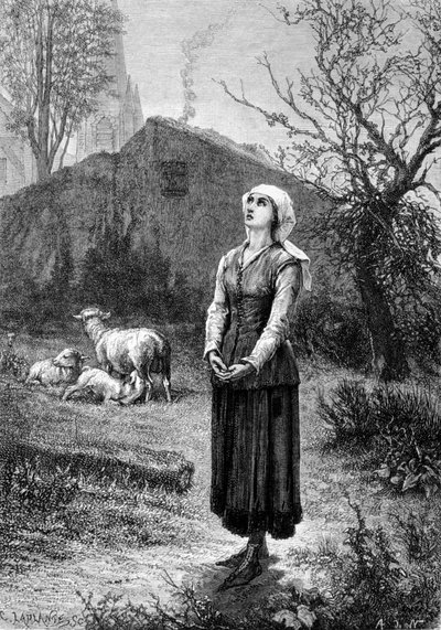 जोन ऑफ आर्क ने उसकी स्वर्गीय आवाजें सुनीं: महादूत सेंट माइकल, सेंट कैथरीन और सेंट मार्गारीटा ने उसे राजा की मदद के लिए फ्रांस जाने का आदेश दिया और उसे आश्वासन दिया कि भगवान उसकी मदद करेगा। 19 वीं सदी। द्वारा अज्ञात कलाकार