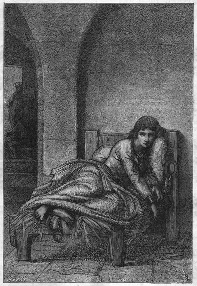 रूएन की जेल में जोन ऑफ आर्क - सौ साल का युद्ध: जोन ऑफ आर्क (1412-1431) रूएन की जेल में। 1431 में, विधर्म के आरोपी जीन डी'आर्क को रूएन में फिलिप अगस्टे के महल के कालकोठरी में कैद किया गया था - लियोन बेनोविल (1860-1903) द्वारा चित्रित। द्वारा अज्ञात कलाकार