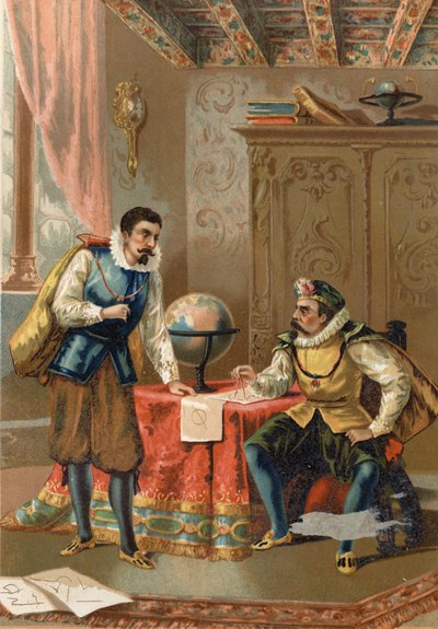 जोहान्स केप्लर (केपलर) (1571 - 1630) टाइको ब्राहे (1546-1601), खगोलविदों, प्राग के साथ 1600 में - साइंस एंड इट्स मेन द्वारा लुई फिगुएर, बार्सिलोना 1881 के बाद द्वारा अज्ञात कलाकार