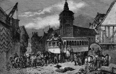 19वीं सदी में लेस ओम्निबस डी पेरिस: कार में 60 सीटें हैं - 1892 से उत्कीर्णन द्वारा अज्ञात कलाकार