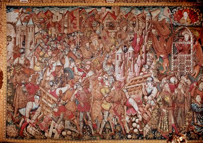 सिकंदर महान (356-323 ईसा पूर्व), मैसेडोनिया के राजा का जीवन और कारनामे। 15 वीं शताब्दी की टेपेस्ट्री। रोम, गैलेरिया डोरिया पैम्फिलिक द्वारा अज्ञात कलाकार
