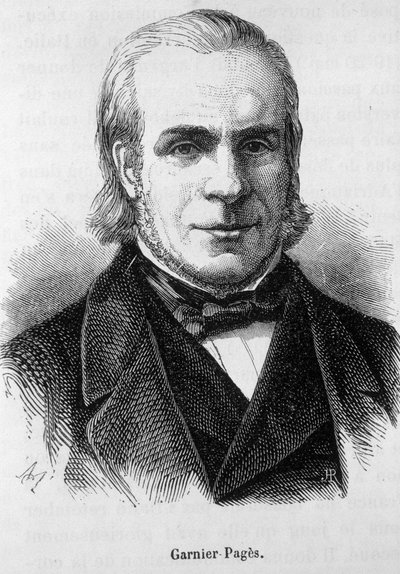 लुई एंटोनी गार्नियर पेजेस (गार्नियर-पेज) (1803-1878), फ्रांसीसी राजनीतिज्ञ। - उत्कीर्णन द्वारा अज्ञात कलाकार