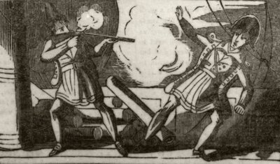 'लो शूटिंग हिज़ कैप्टन', c.1836 द्वारा अज्ञात कलाकार
