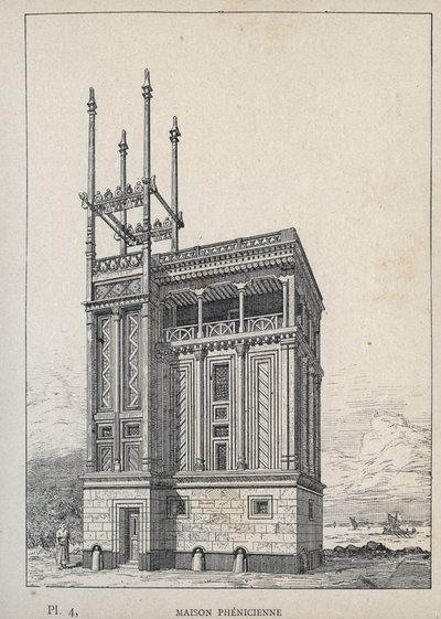 Maison Phenicienne - (फीनिशियन हाउस, यूनिवर्सल एक्जीबिशन, पेरिस द्वारा अज्ञात कलाकार