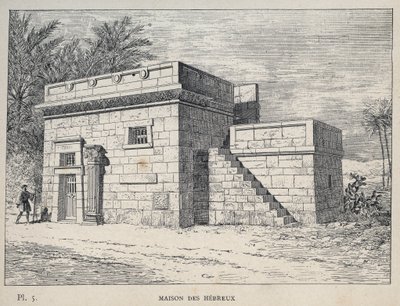मैसन डेस हेब्रक्स - (हिब्रू होम) 1889 का उत्कीर्णन "1889 की सार्वभौमिक प्रदर्शनी में मानव निवास का इतिहास, श्री चार्ल्स गार्नियर द्वारा - लाइब्रेरी सेंट्रेल डेस बीक्स-आर्ट्स पेरिस 1889 द्वारा अज्ञात कलाकार