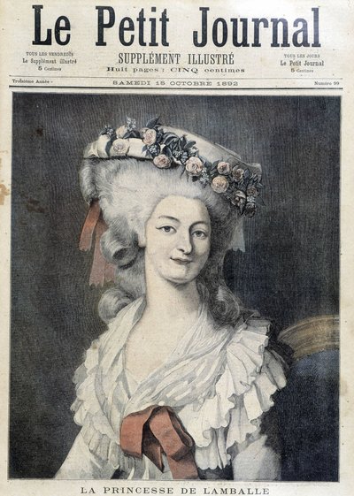 सावोई कैरिगनन (1749-1792) की मैरी थेरेसी, लैम्बेल की राजकुमारी - कवर "" द पेटिटी जर्नल "" द्वारा अज्ञात कलाकार