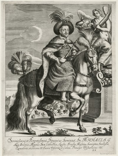 मिशल कोरीबट विस्निओविकी (1640-1673), पोलैंड के राजा और लिथुआनिया के ग्रैंड ड्यूक - बेनामी - सी। 1670 - कॉपर उत्कीर्णन - 36,5x27,2 - निजी संग्रह द्वारा अज्ञात कलाकार