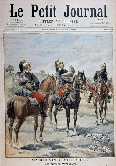 सैन्य युद्धाभ्यास: यात्री कबूतर - 02/05/1897 . के "" ले पेटिटी जर्नल"" में द्वारा अज्ञात कलाकार