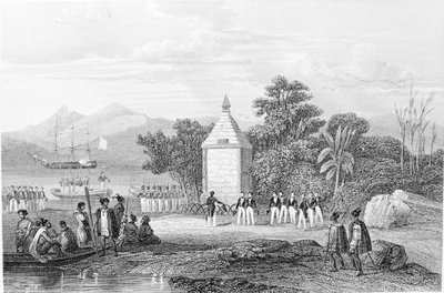 ड्यूमॉन्ट डी'उरविले (1790 - 1842) द्वारा जीन-फ्रेंकोइस गैलाउप, अर्ल ऑफ ला पेरोस (जीन फ्रेंकोइस लैपरहाउस) की स्मृति में बनाया गया स्मारक द्वारा अज्ञात कलाकार