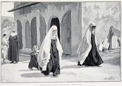 बोस्निया में मुस्लिम महिलाएं। टूर डू मोंडे 1/1896 में। द्वारा अज्ञात कलाकार