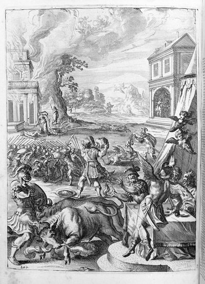Ovide (Ovid) - पुस्तक १५ के लिए चित्रण - (Ovid's Metamorphoses book um Marks 15 th. Farnabii।) थॉमस फ़ार्नबी (फ़रनाब) द्वारा नोट (१५७५-१६४७) द्वारा अज्ञात कलाकार