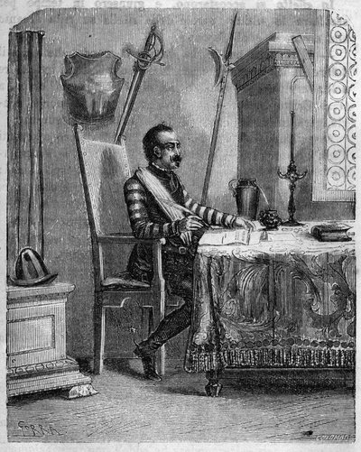 पास्कल पाओली (1725-1807), अपने स्टूडियो में कोर्सीकन देशभक्त। FD Guerrazzi द्वारा "" Pasquale Paoli ossia la Rotta di Pontenuovo "" में। १८७२. द्वारा अज्ञात कलाकार