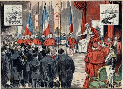 पोप लियोन XIII (1810-1903) ने पवित्र भूमि में फ्रांस के संरक्षक को तब प्रतिष्ठित किया जब जर्मनी इसे बदलना चाहता था। 8 अक्टूबर के दर्शक द्वारा अज्ञात कलाकार