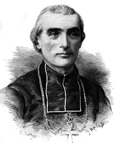 एडोल्फ पेरौड का पोर्ट्रेट (1828-1906), फ्रांसीसी चर्च आदमी और शिक्षाविद। 17 जून 1882 के "" ले मोंडे इलस्ट्र्रे "" एन ° 1316 में उत्कीर्णन। द्वारा अज्ञात कलाकार