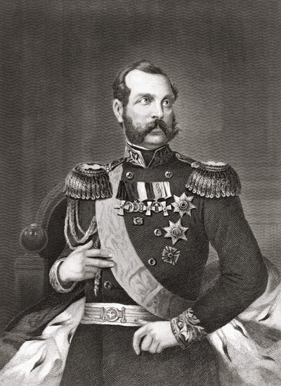 अलेक्जेंडर II निकोलायेविच (1818 - 1881), रूस के सम्राट का पोर्ट्रेट। द्वारा अज्ञात कलाकार