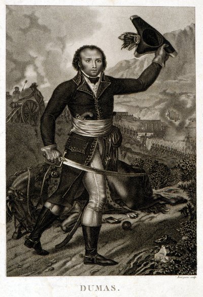 अलेक्जेंड्रे डेवी डुमास (1762-1806) का पोर्ट्रेट, अलेक्जेंड्रे डुमास पिता के पिता द्वारा अज्ञात कलाकार