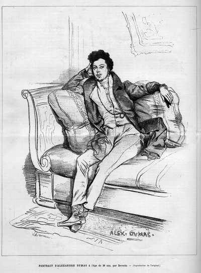 अलेक्जेंड्रे डुमास जूनियर का पोर्ट्रेट (1824-1895) 26 साल की उम्र में फ्रांसीसी लेखक। "ले मोंडे इलस्ट्रे" में उत्कीर्णन द्वारा अज्ञात कलाकार