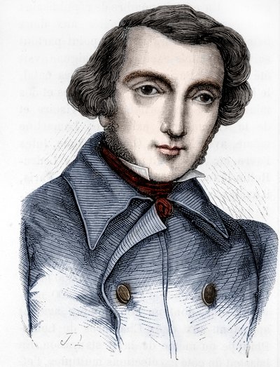 एलेक्सिस डी टोकेविल (1805 - 1859) का पोर्ट्रेट, फ्रांसीसी इतिहासकार और राजनीतिज्ञ। 19वीं शताब्दी का उत्कीर्णन। द्वारा अज्ञात कलाकार