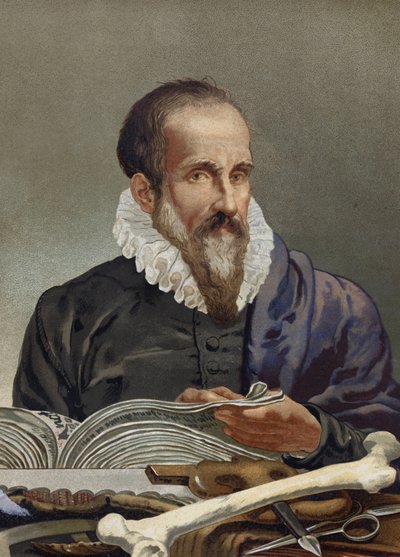 एम्ब्रोज़ पारे का पोर्ट्रेट (1509-1590), फ्रांसीसी सर्जन। लुई फिगुएर द्वारा "साइंस एंड इट्स मेन" से। बार्सिलोना 1881 द्वारा अज्ञात कलाकार
