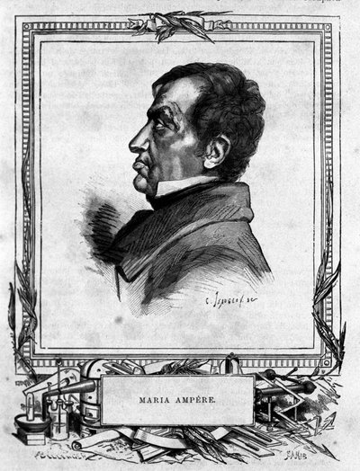 आंद्रे मैरी एम्पीयर का पोर्ट्रेट (1775 - 1836) फ्रांसीसी भौतिक विज्ञानी। द्वारा अज्ञात कलाकार
