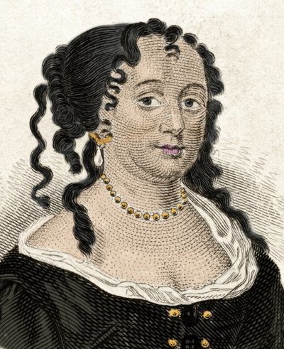 ऐनी हाइड (1637-1671), डचेस ऑफ यॉर्क और इंग्लैंड के जेम्स द्वितीय की पहली पत्नी का पोर्ट्रेट। 19वीं सदी की नक्काशी। द्वारा अज्ञात कलाकार