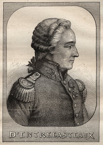 एंटोनी ब्रूनी (ब्रूनी) डी'एंट्रेकास्टो (1737-1793) का पोर्ट्रेट - "द ग्रैंड्स मेरिनर्स ऑफ़ द 18वीं सेंचुरी" से लिया गया चित्रण द्वारा अज्ञात कलाकार