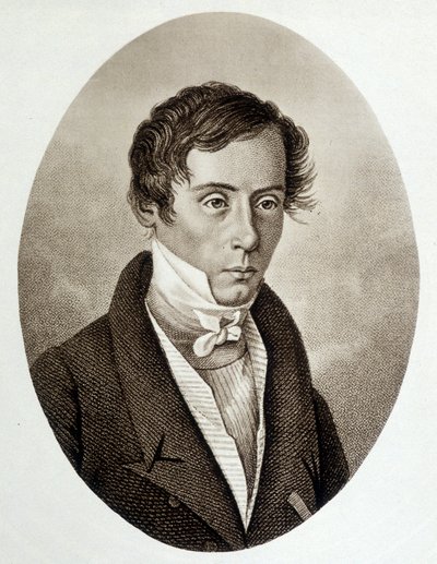 ऑगस्टिन फ्रेस्नेल का पोर्ट्रेट (1788-1827), फ्रांसीसी भौतिक विज्ञानी। द्वारा अज्ञात कलाकार