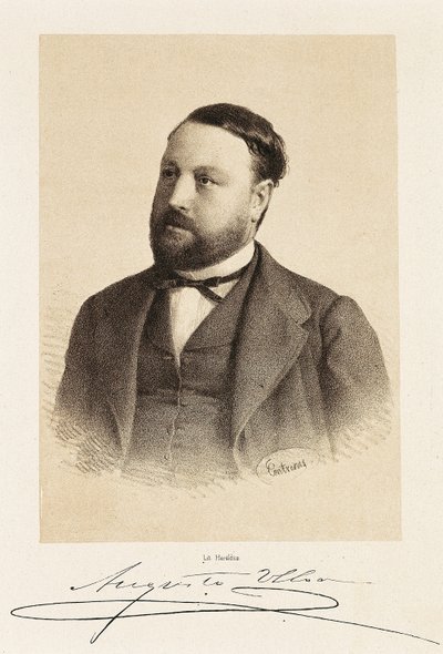 ऑगस्टो उल्लोआ का पोर्ट्रेट (1823-1879), स्पेनिश राजनीतिज्ञ। उत्कीर्णन मैड्रिड, राष्ट्रीय पुस्तकालय। द्वारा अज्ञात कलाकार