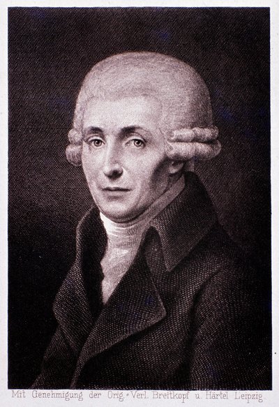 ऑस्ट्रियाई संगीतकार जोसेफ हेडन का पोर्ट्रेट (1732-1809) उत्कीर्णन। 19 वीं सदी। मिलान, बिब्लियोटेका डेल कंज़र्वेटरियो द्वारा अज्ञात कलाकार