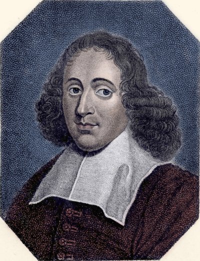 बारुच डी स्पिनोज़ा का पोर्ट्रेट (1632 - 1677) डच दार्शनिक, जिसे बेंटो डी एस्पिनोसा या बेनेडिक्टस डी स्पिनोज़ा या बेनोइट डी स्पिनोज़ा के नाम से भी जाना जाता है। एनग्रेविंग द्वारा अज्ञात कलाकार