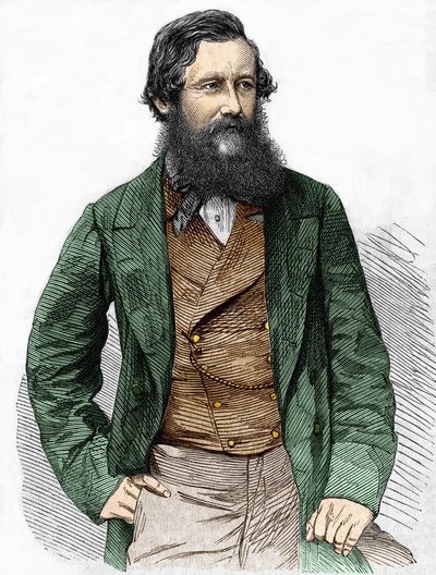 कैप्टन स्पीके का पोर्ट्रेट, ब्रिटिश खोजकर्ता (1827 - 1864)। द्वारा अज्ञात कलाकार