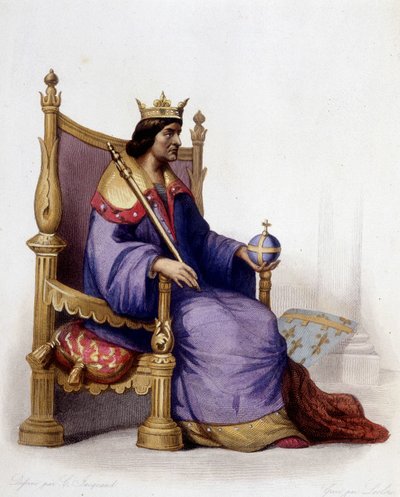 अंजु के चार्ल्स प्रथम (1227-1285) का पोर्ट्रेट - "" ले प्लुटार्क फ़्रैंकैस "", एड में। मेनेचेट द्वारा अज्ञात कलाकार