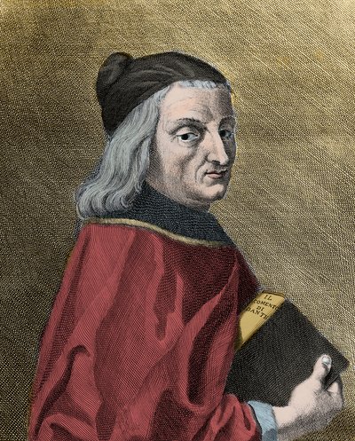 क्रिस्टोफोरो लैंडिनो का पोर्ट्रेट (1424-1498), इतालवी मानवतावादी द्वारा अज्ञात कलाकार