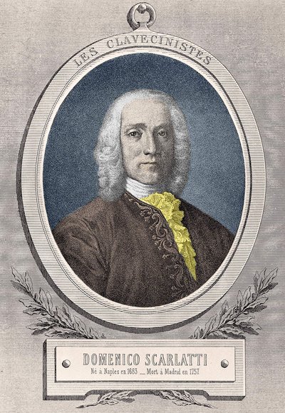 डोमिनिको स्कारलाट्टी का पोर्ट्रेट (1685 - 1757) इतालवी संगीतकार द्वारा अज्ञात कलाकार